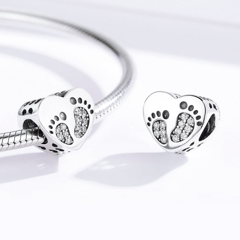 Heart Footprints Charm - Lullaboo
