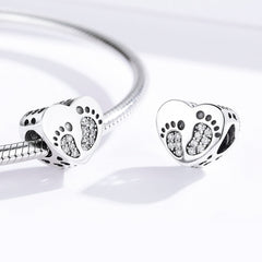 Heart Footprints Charm - Lullaboo