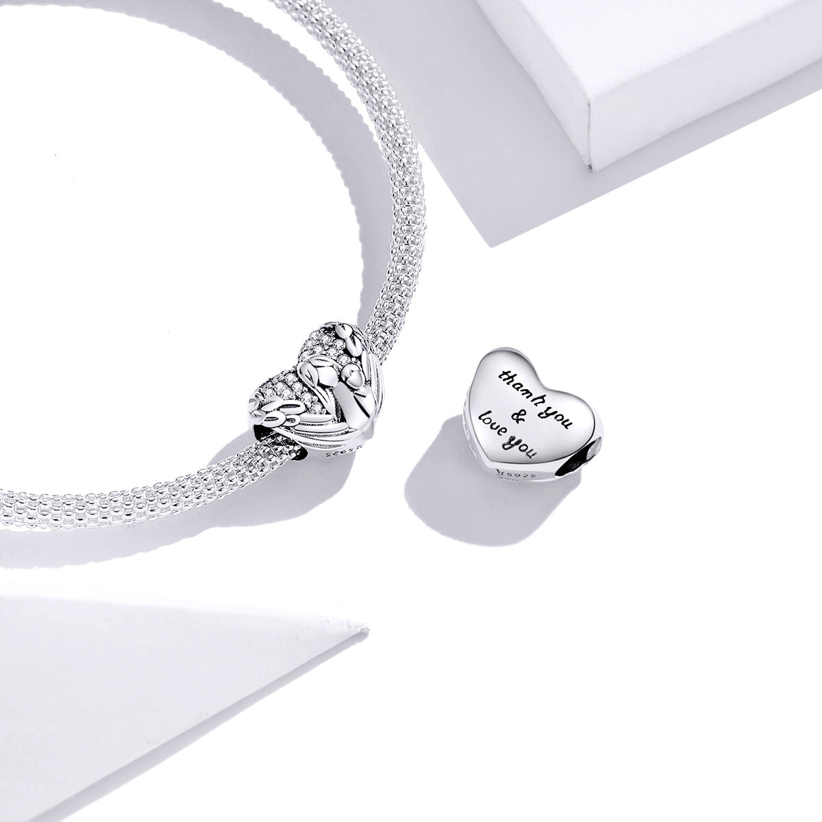 Angel & Baby Heart Charm