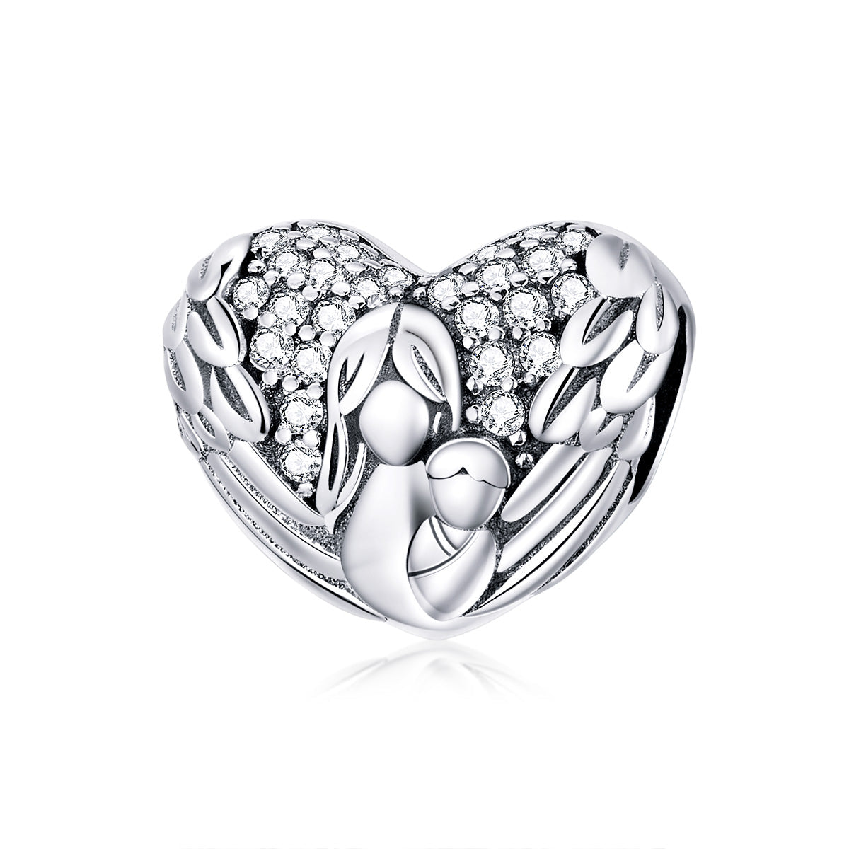 Angel & Baby Heart Charm