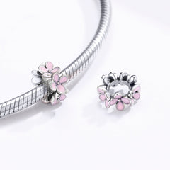 Pink Flower Spacer Charm