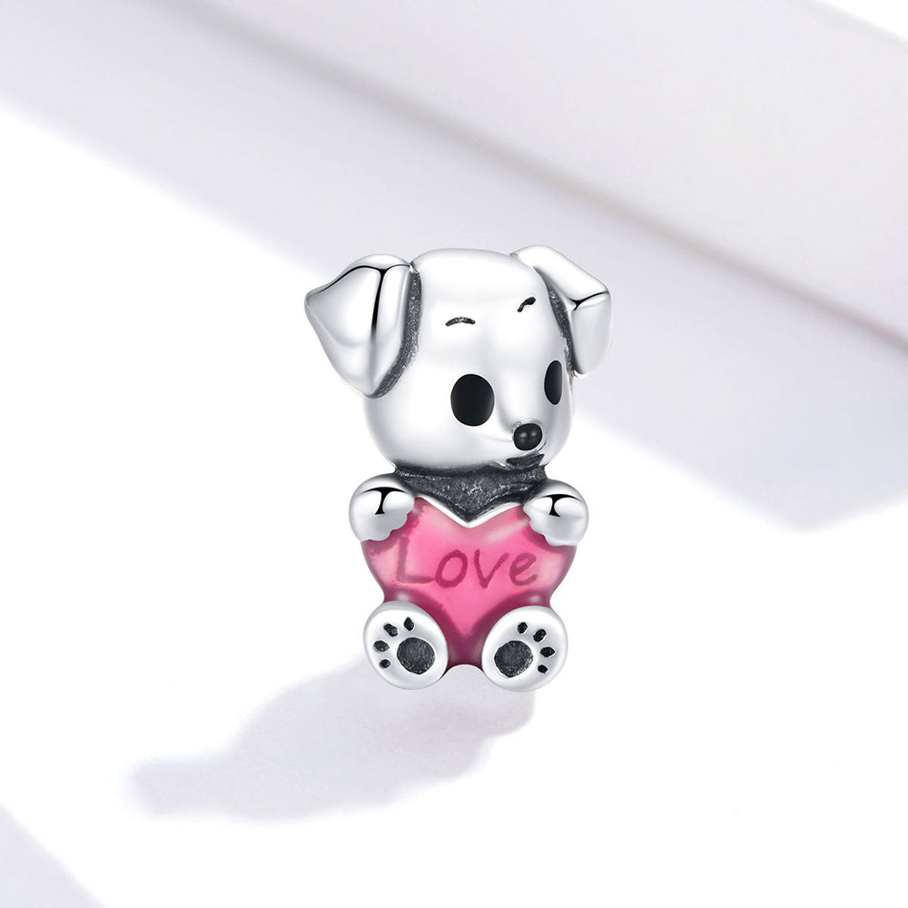Cute Puppy Love Heart Charm - Lullaboo