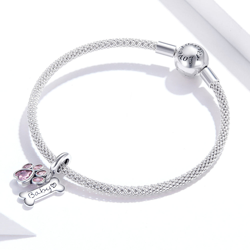 Pink Paw Baby Bone Charm - Lullaboo