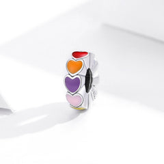 Colourful Heart Spacer Charm