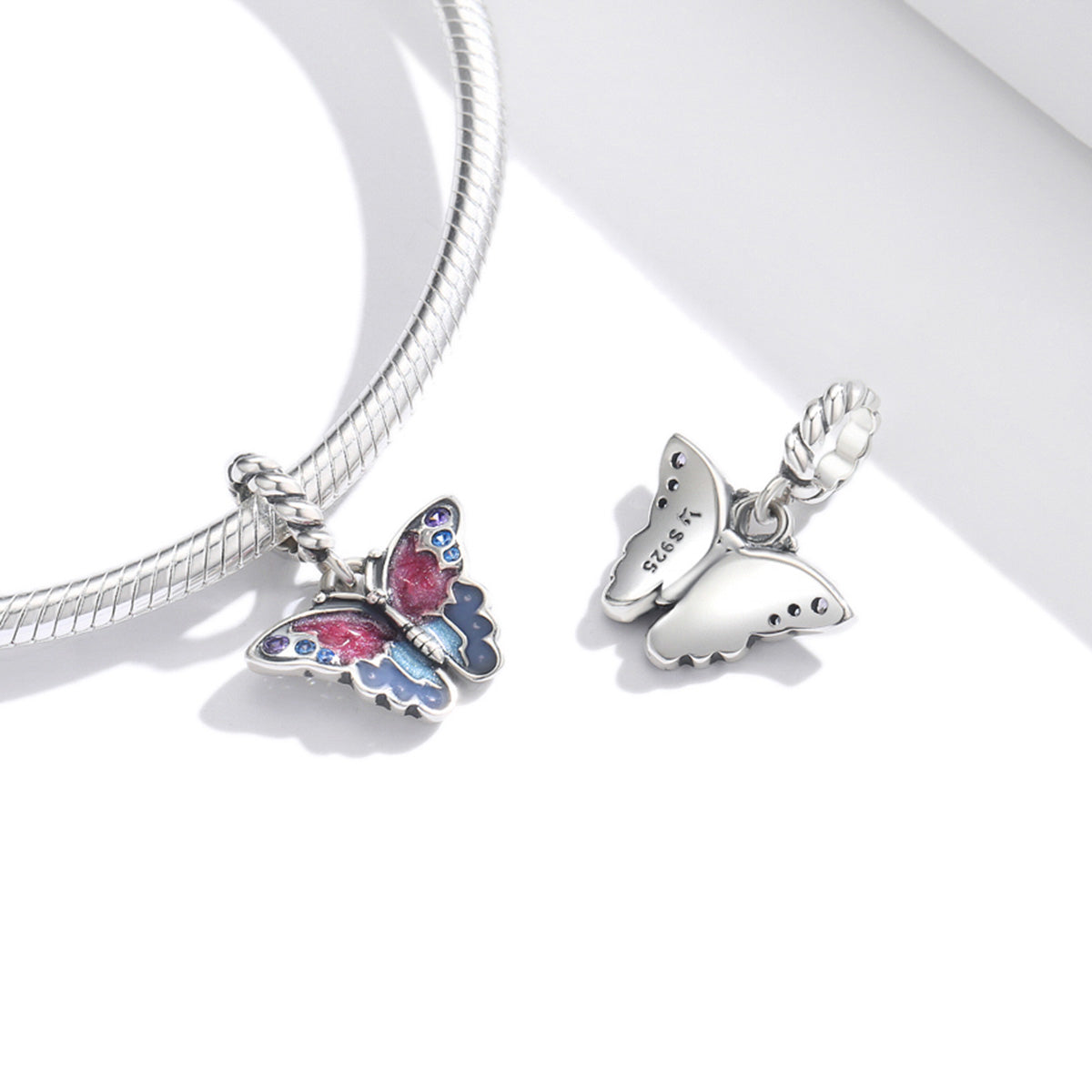 Pink Purple Butterfly Charm - Lullaboo