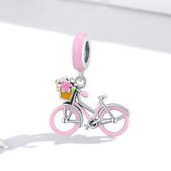Pink Bicycle Dangle Charm