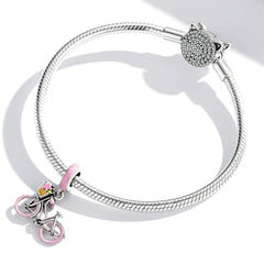 Pink Bicycle Dangle Charm