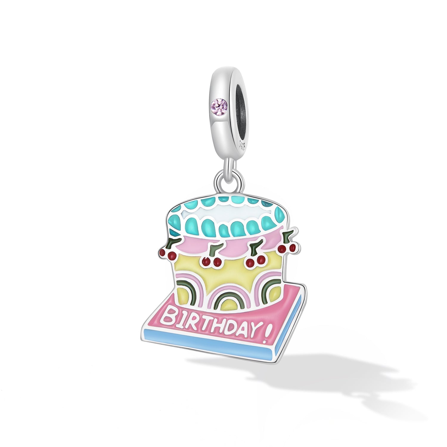 Colourful Birthday Cake Dangle Charm