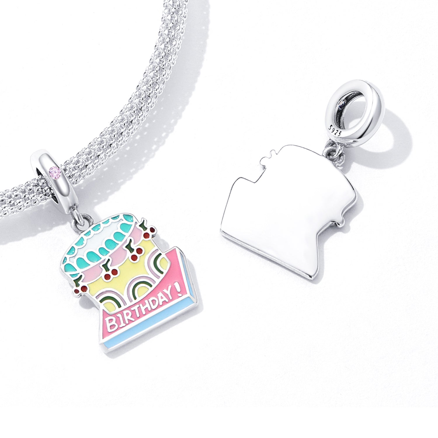 Colourful Birthday Cake Dangle Charm