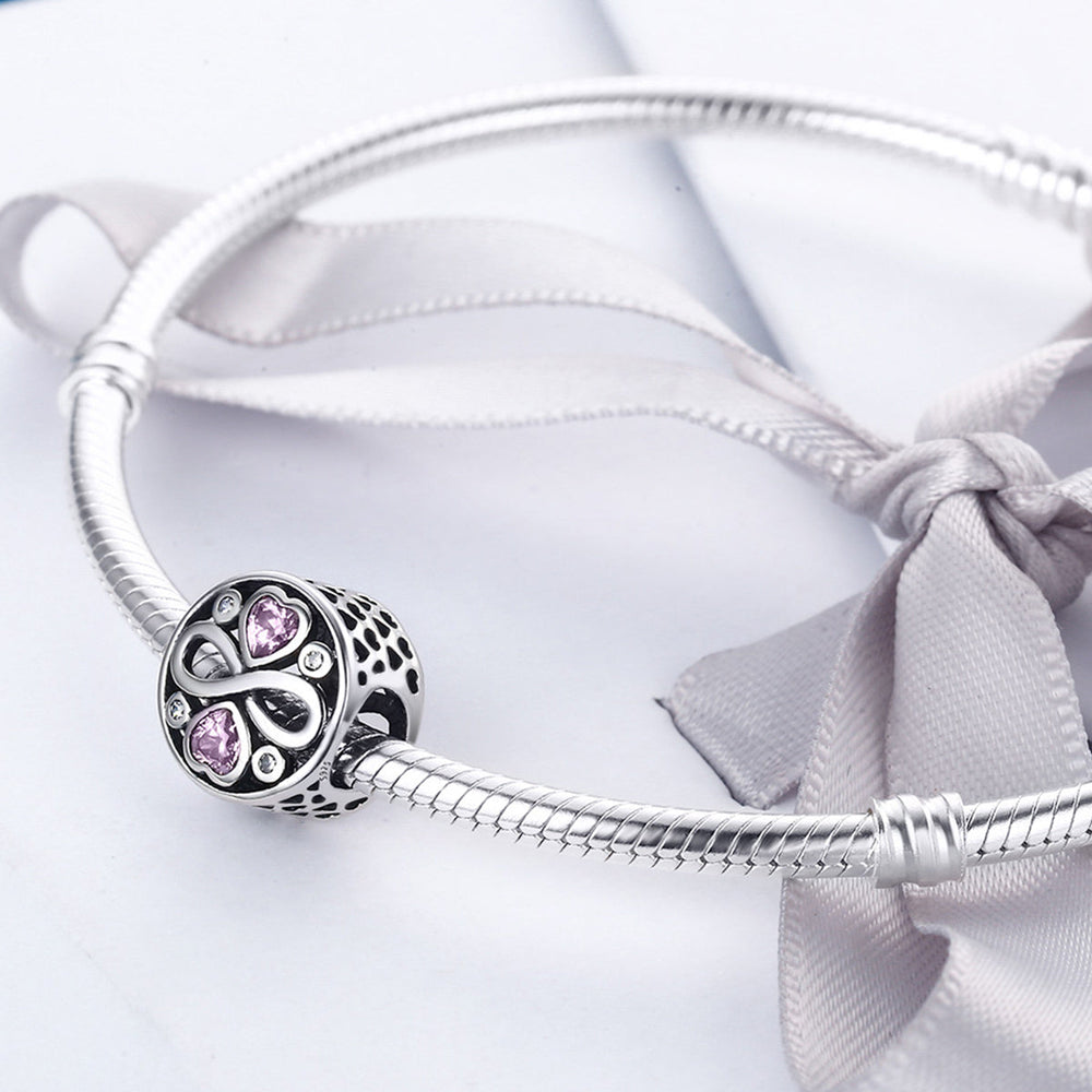 Pink Heart Infinity Charm - Lullaboo