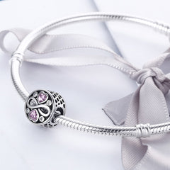 Pink Heart Infinity Charm - Lullaboo