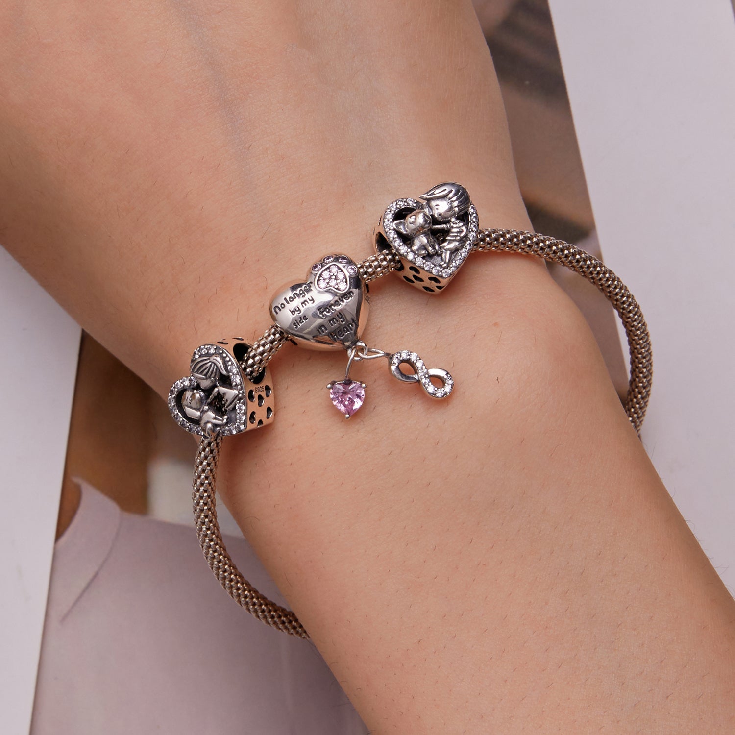 Paw Print Forever in Heart Charm - Lullaboo