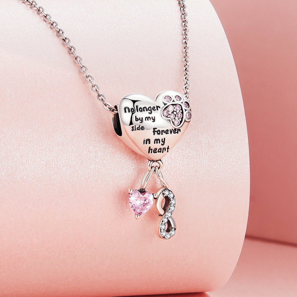 Paw Print Forever in Heart Charm - Lullaboo