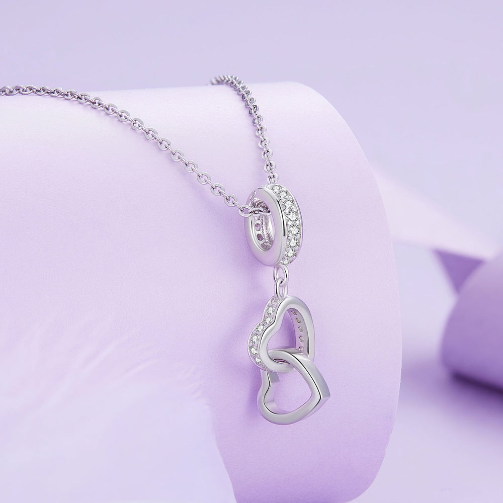 Soulmates Interlocking Heart Pendant Charm - Lullaboo