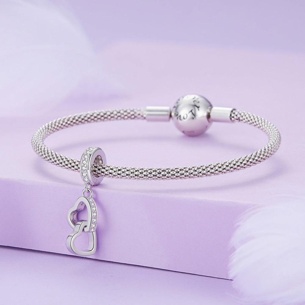 Soulmates Interlocking Heart Pendant Charm - Lullaboo