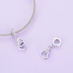 Soulmates Interlocking Heart Pendant Charm - Lullaboo