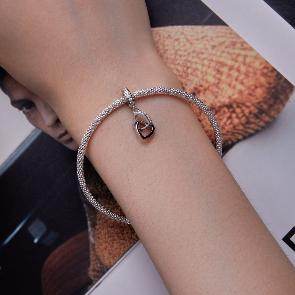 Soulmates Interlocking Heart Pendant Charm - Lullaboo