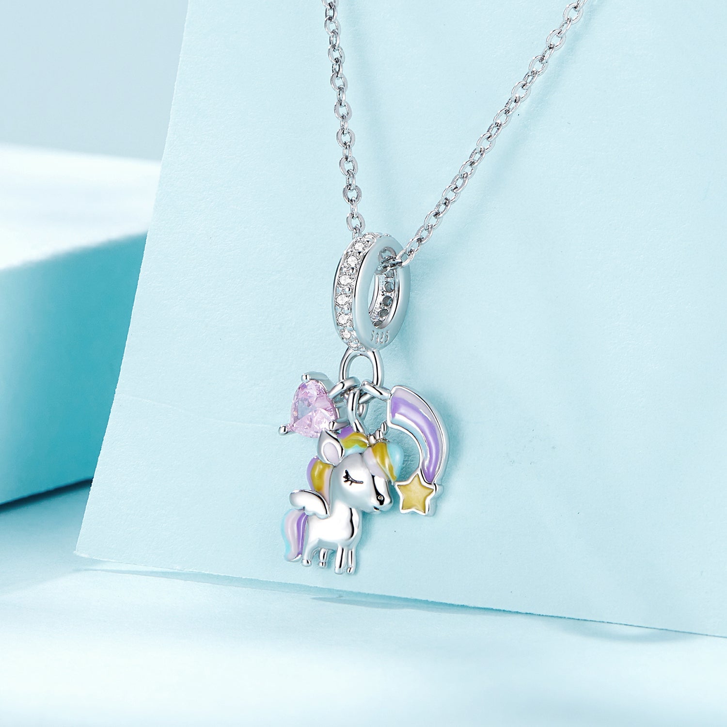 Rainbow Unicorn Dangle Charm