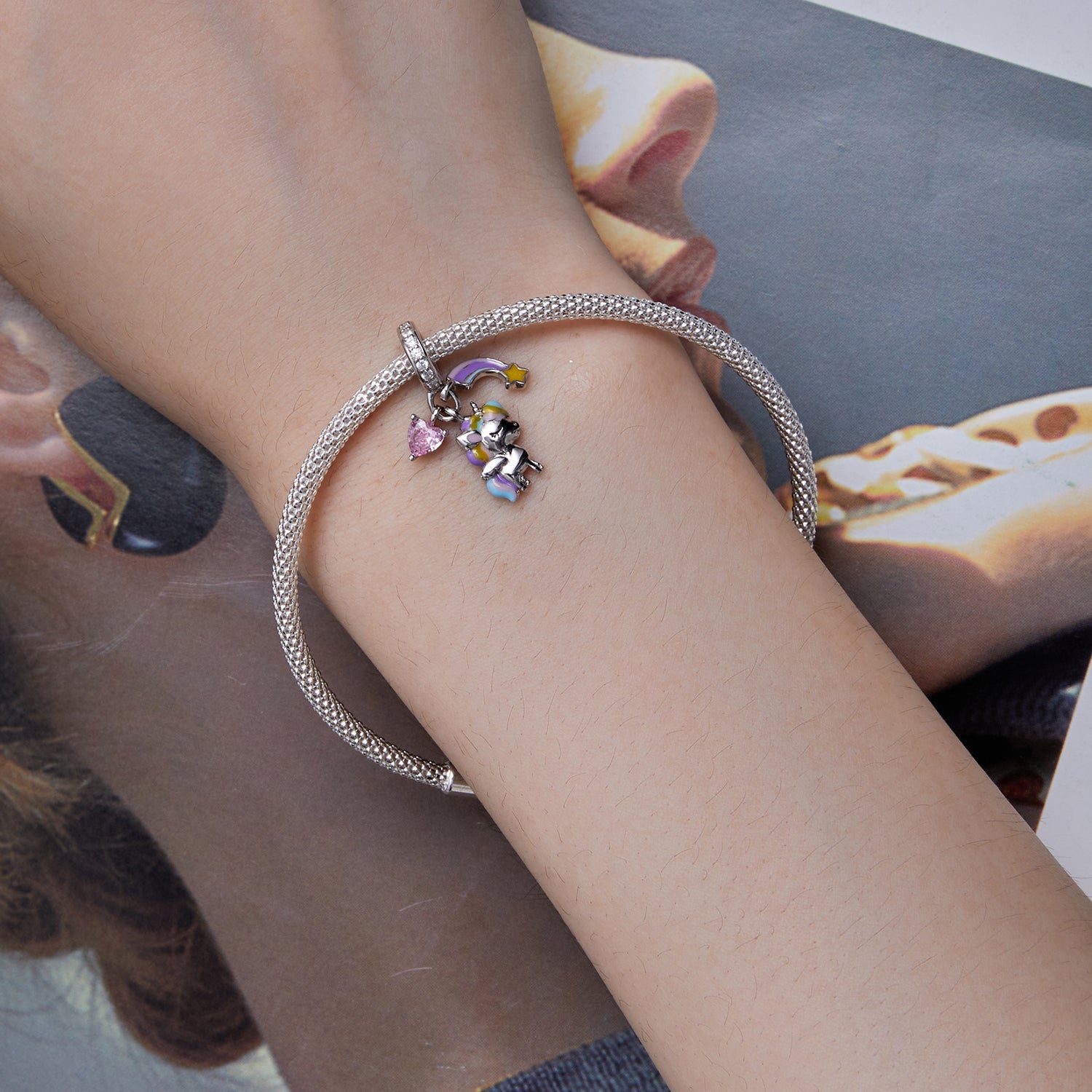 Rainbow Unicorn Dangle Charm