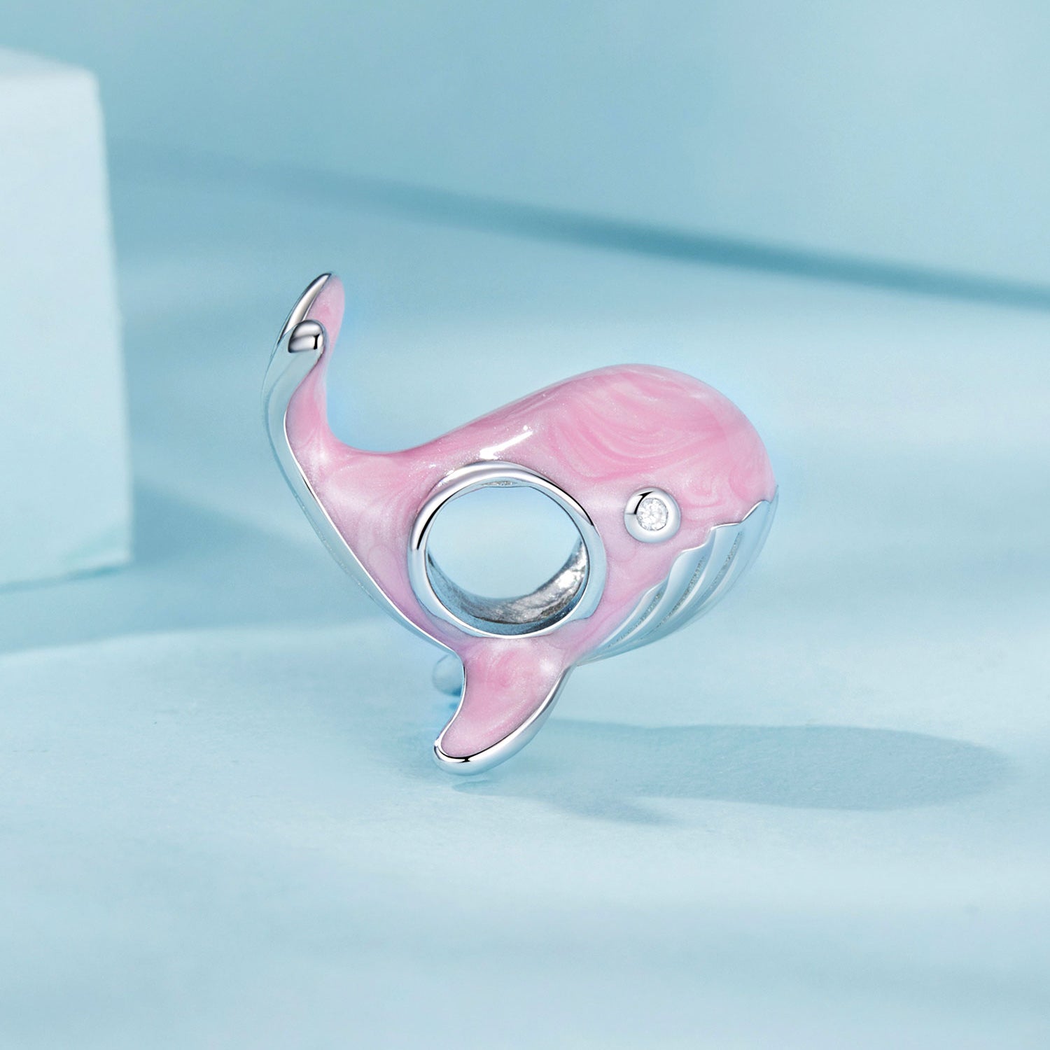 Pink Whale Charm