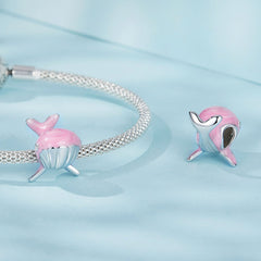 Pink Whale Charm