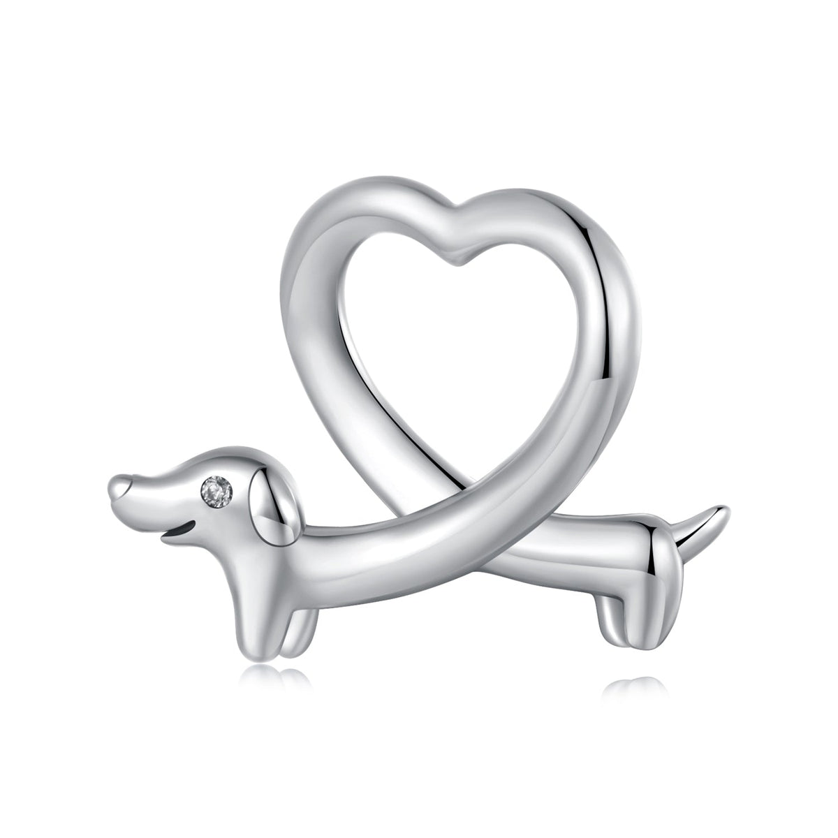 Dachshund Heart Charm