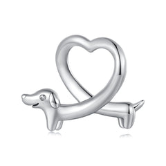 Dachshund Heart Charm