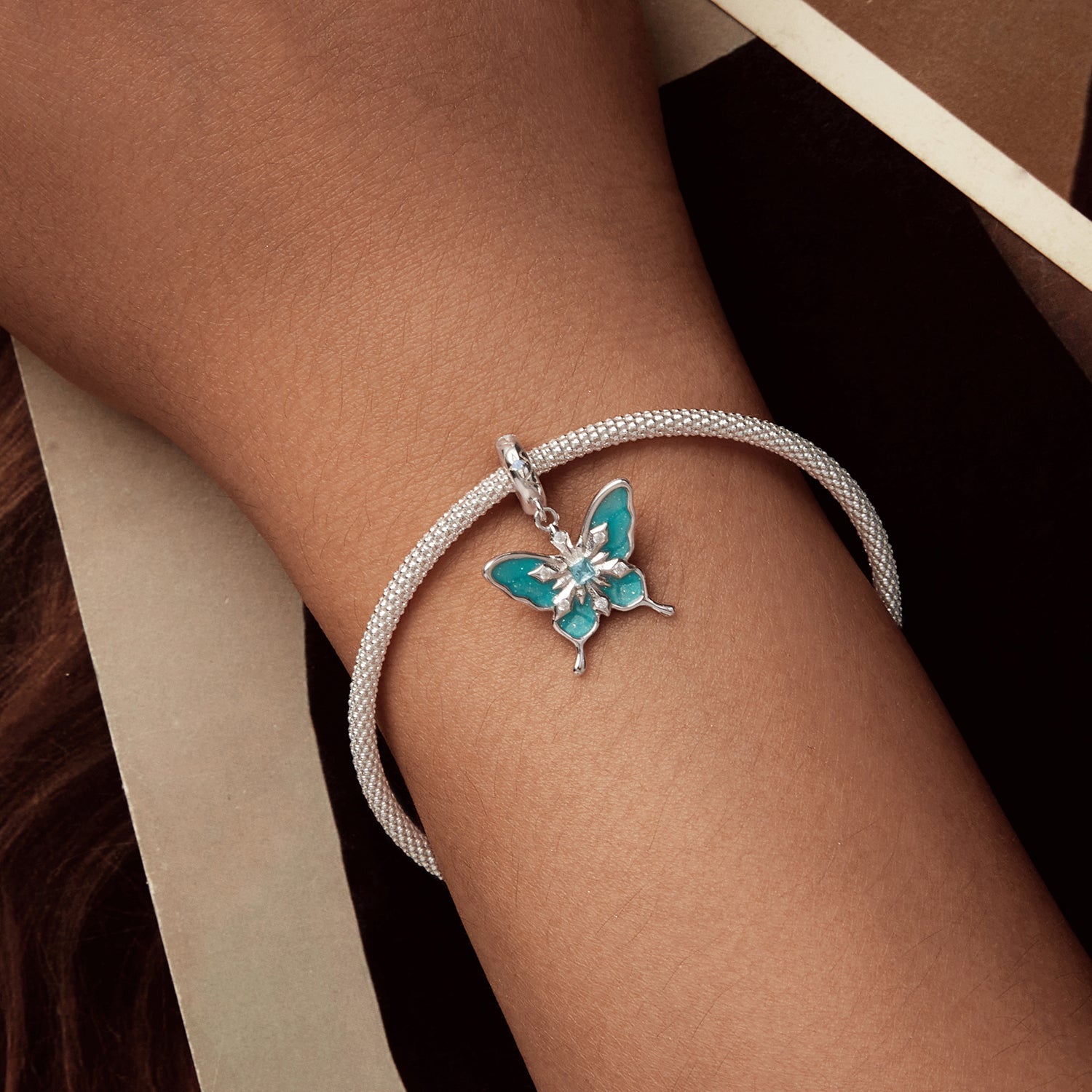 Snowflake Butterfly Dangle Charm