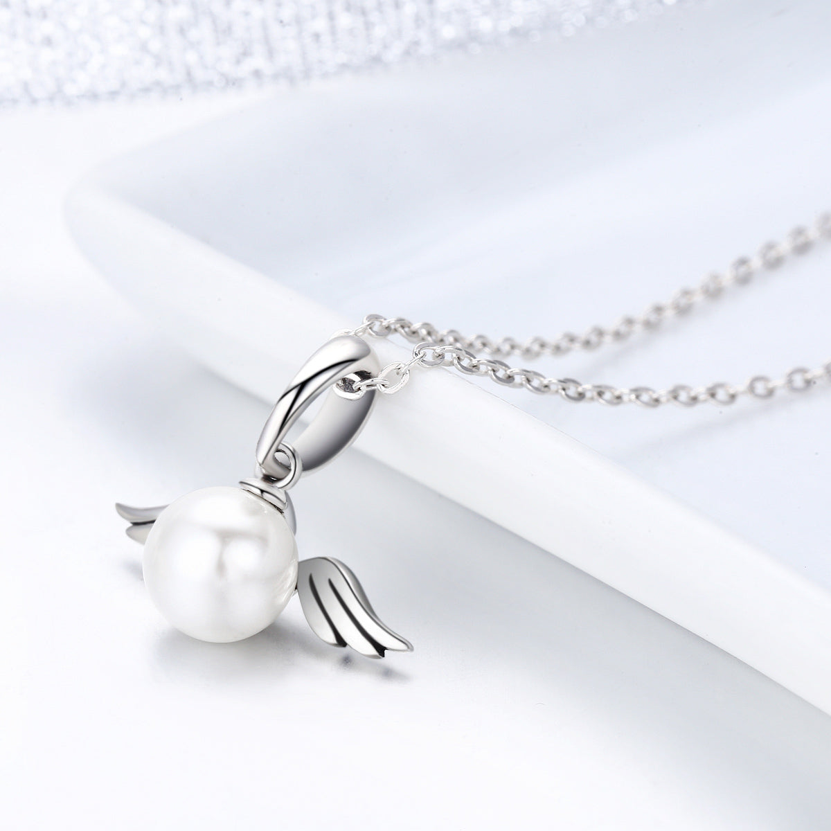 Pearl Angel Wings Charm
