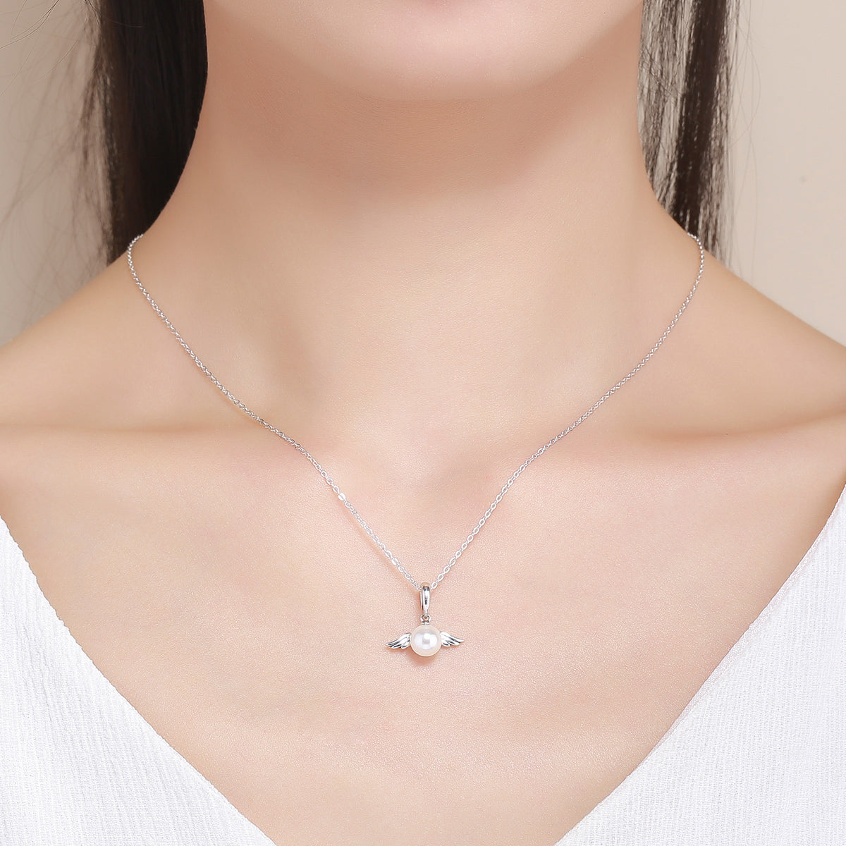 Pearl Angel Wings Charm