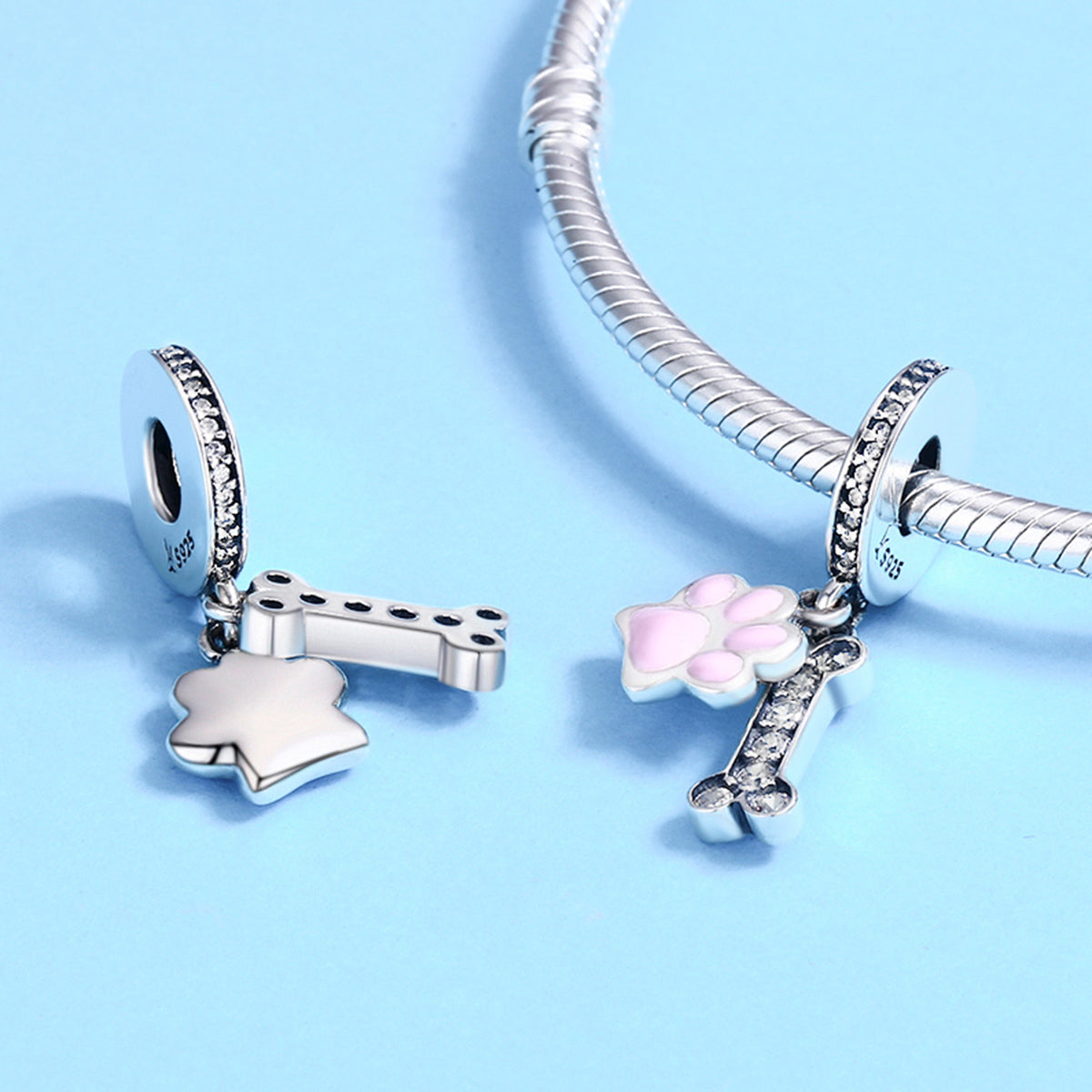 Dog Paw & Bone Charm - Lullaboo