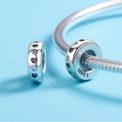 Simple Heart & CZ Spacer Charm