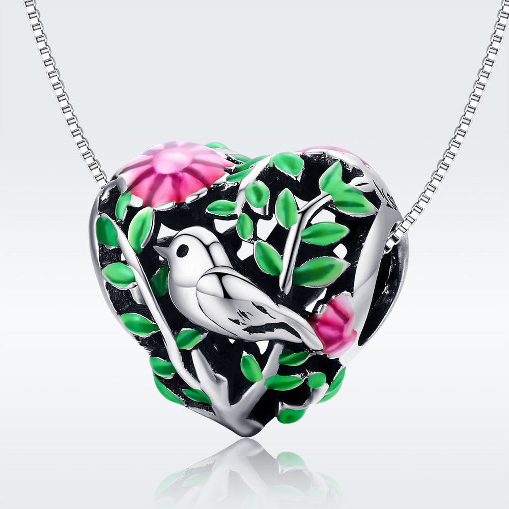 Bird Garden Heart Charm - Lullaboo