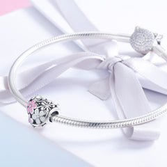 Pink Flower Hearts Charm - Lullaboo
