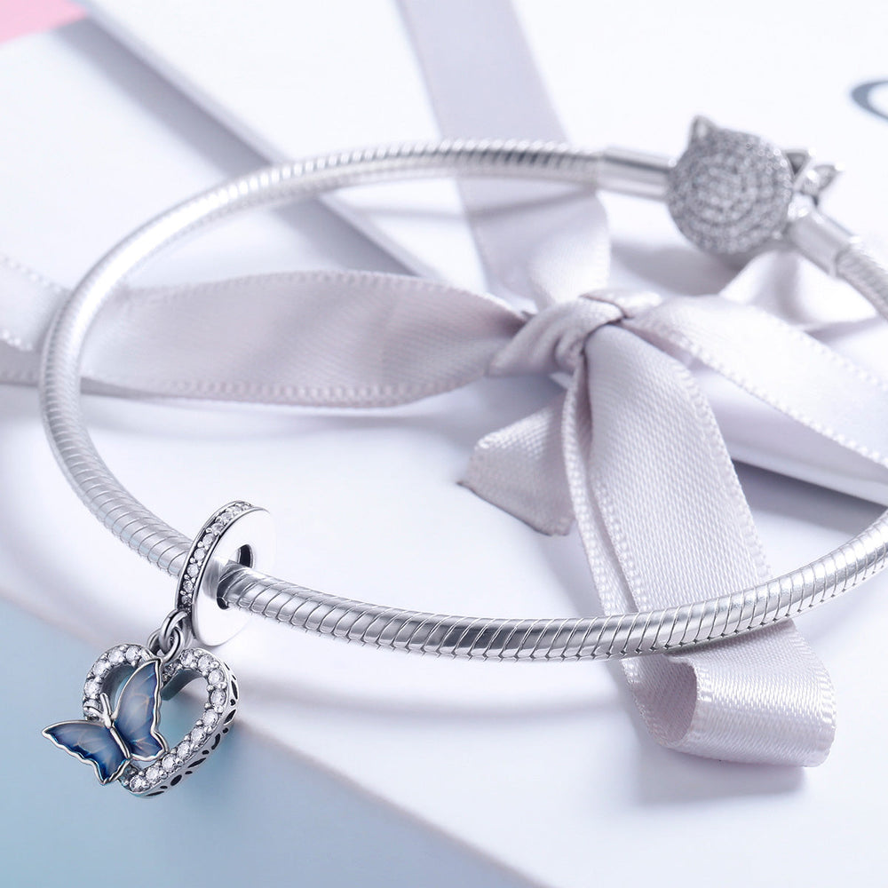 Butterfly Heart Pendant Charm - Lullaboo