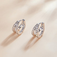Glam Silver Double Hoop Earrings