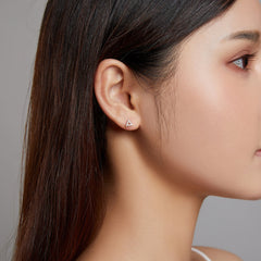 Petite Gold Triangle Stud Earrings