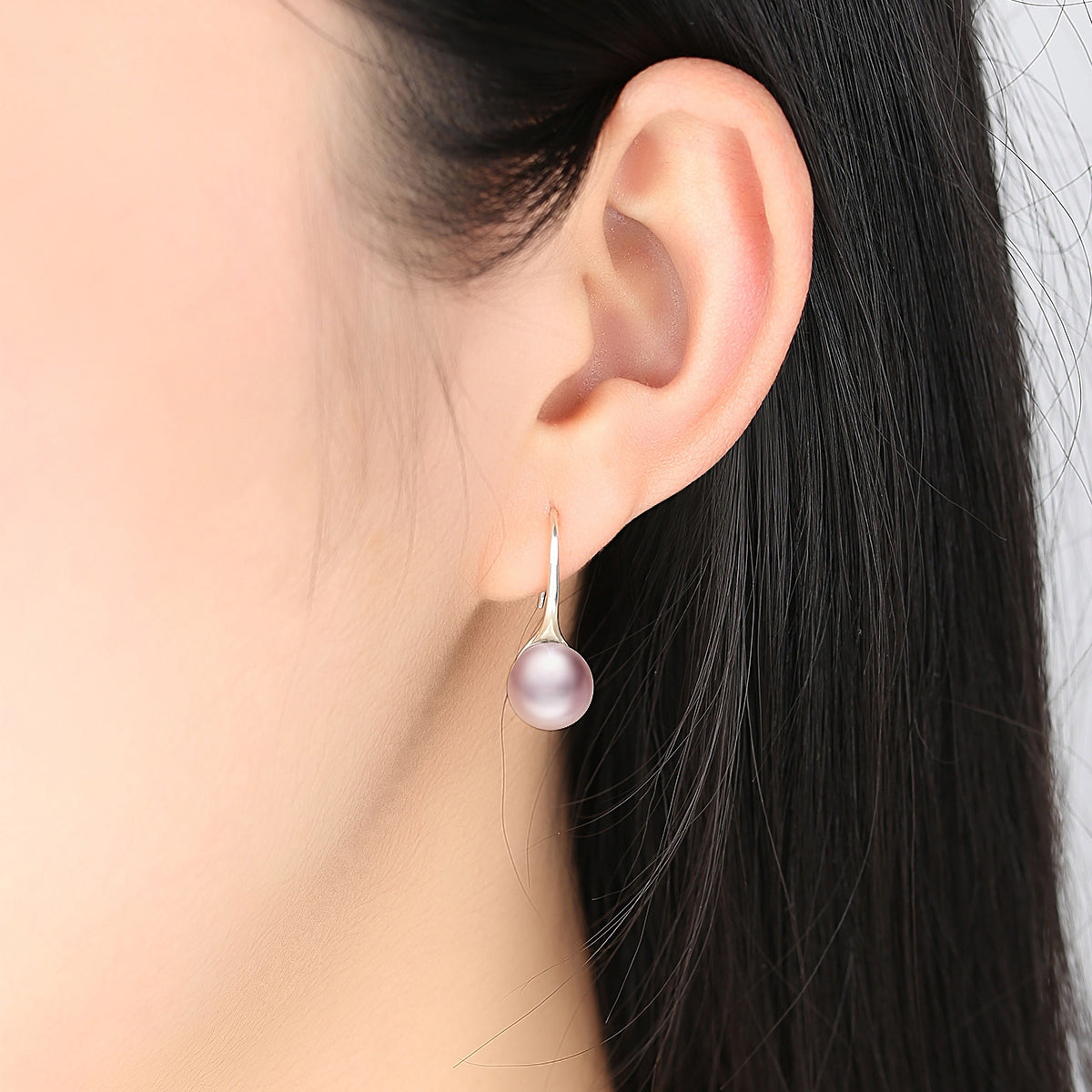 Pink Long Pearl Drop Earrings