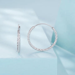 Carved Floral Hoop Earrings