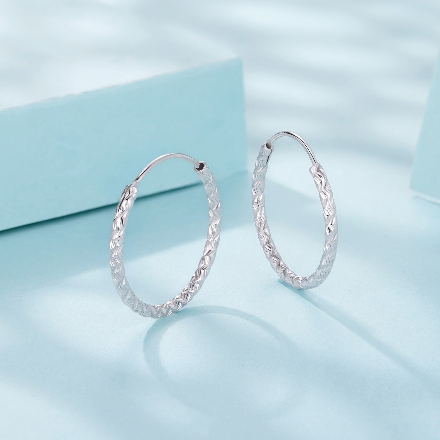 Carved Floral Hoop Earrings