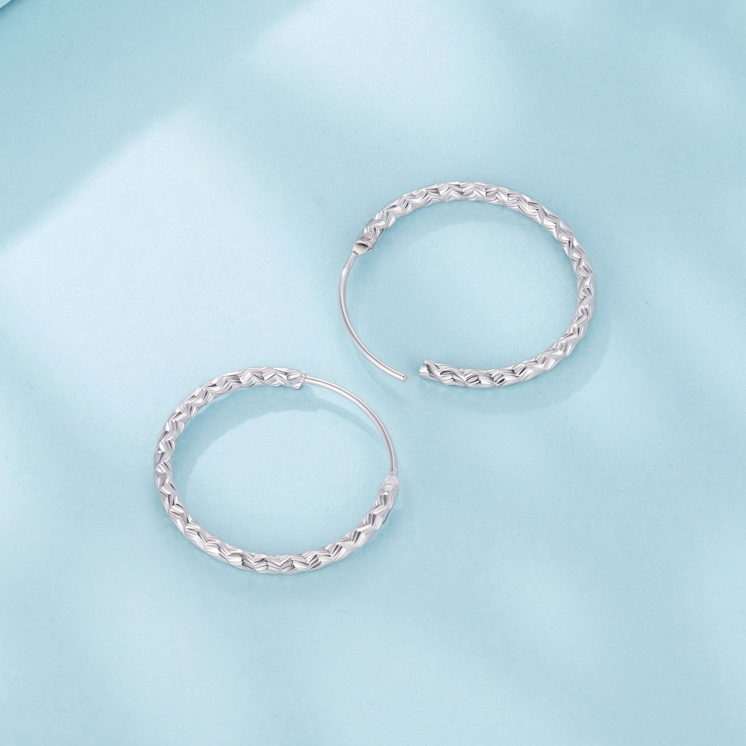 Carved Floral Hoop Earrings