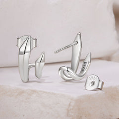 Geometric Double Layer Stud Earrings