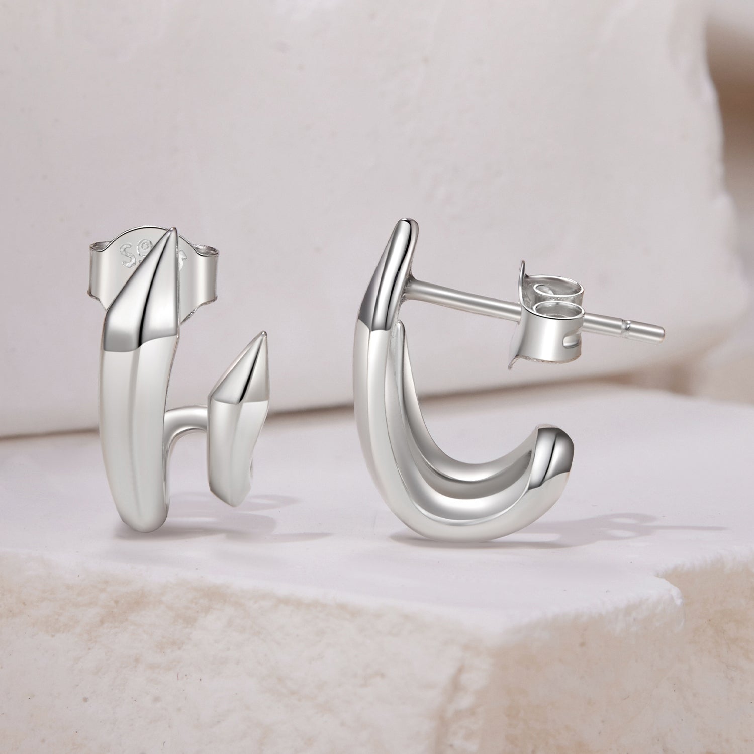 Geometric Double Layer Stud Earrings