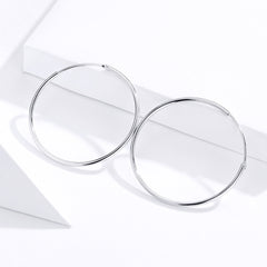 Simple Silver Hoop Earrings
