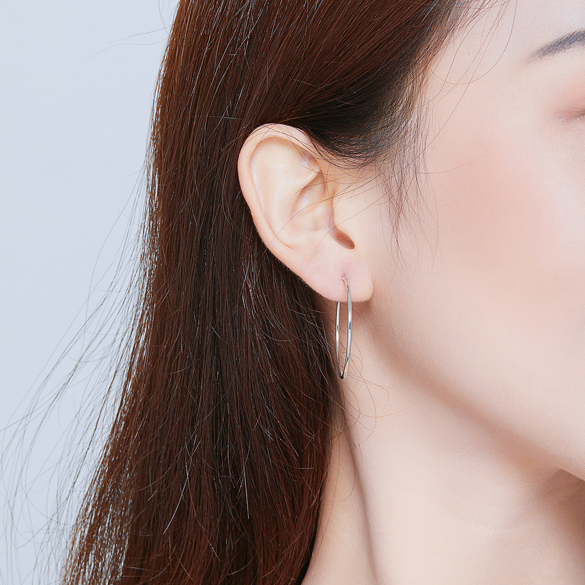 Simple Silver Hoop Earrings