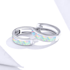 Opal Hoop Earrings