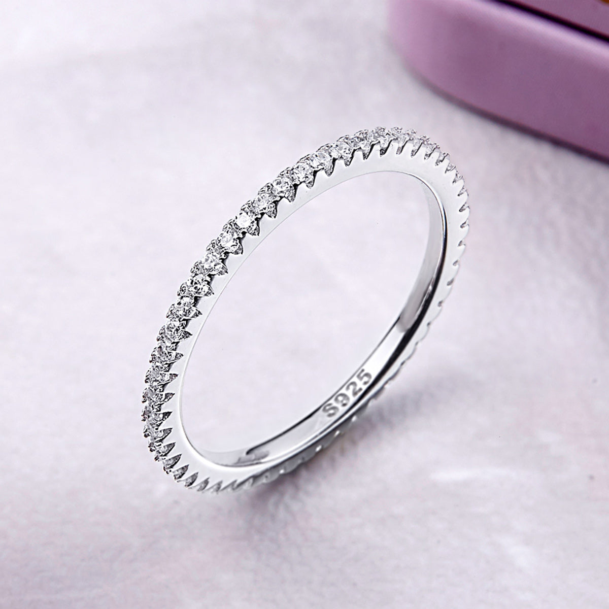 Silver CZ Stacking Ring