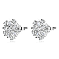 Snowflake CZ Stud Earrings