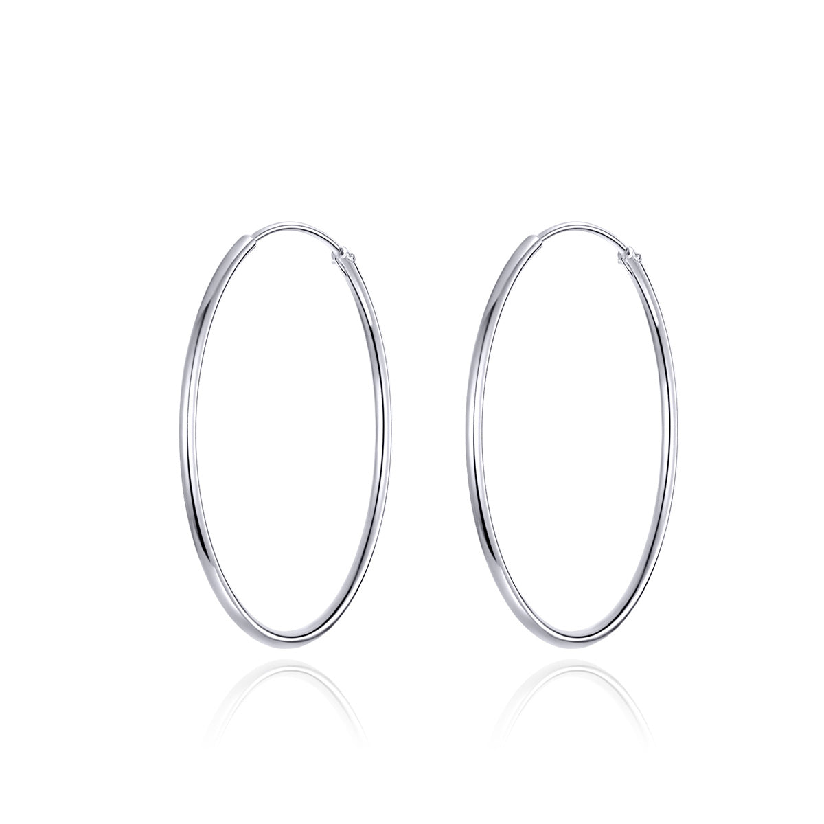 Simple Silver Hoop Earrings